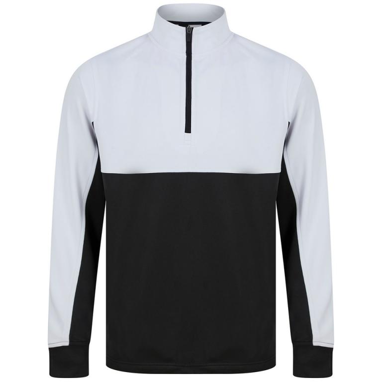 ¼-Tracksuit top Black/White