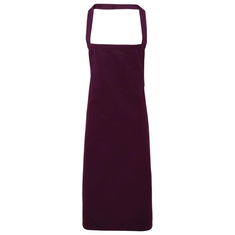 100% Organic Cotton Bib Apron Aubergine