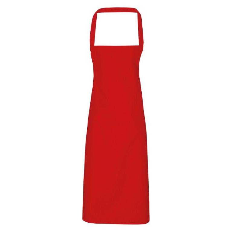 100% Organic Cotton Bib Apron Red