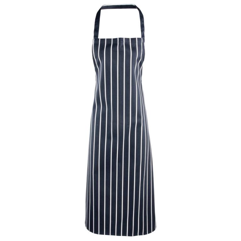 Striped bib apron Navy/White