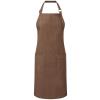 Cotton denim bib apron, organic and Fairtrade certified Brown Denim