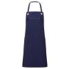 ‘Barley’ Contrast Stitch Bib Apron Navy/Camel