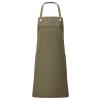 ‘Barley’ Contrast Stitch Bib Apron Olive/Chestnut