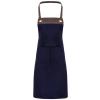 Espresso bib apron Navy/Brown