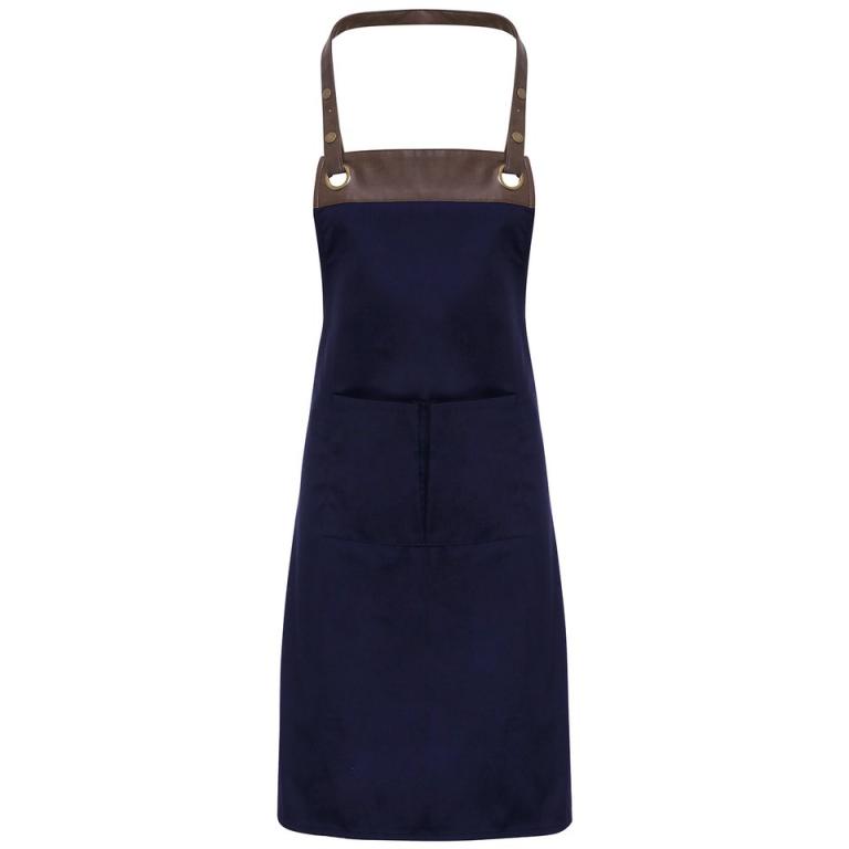 Espresso bib apron Navy/Brown