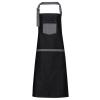 Domain contrast denim bib apron Black Denim