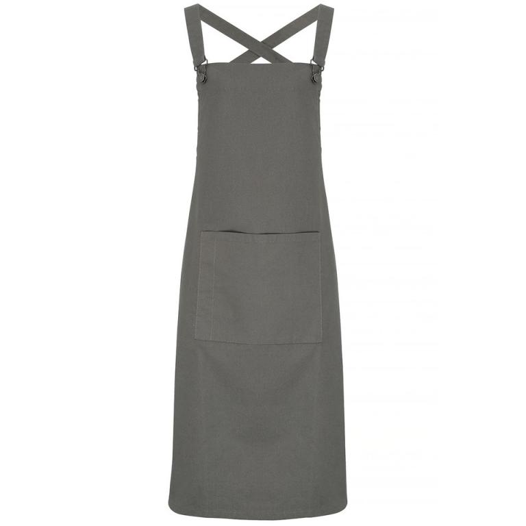 Cross back 'barista' bib apron Dark Grey