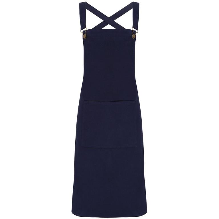 Cross back 'barista' bib apron Navy