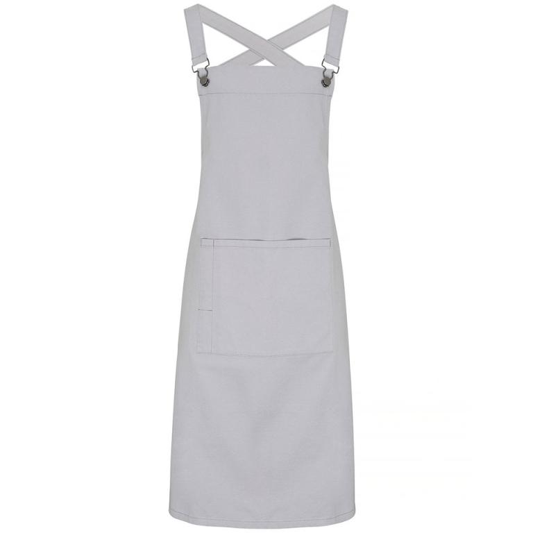 Cross back 'barista' bib apron Silver