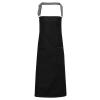 District waxed-look denim bib apron Black Denim