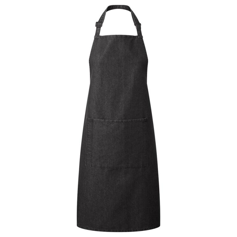 Colours bib apron with pocket Black Denim