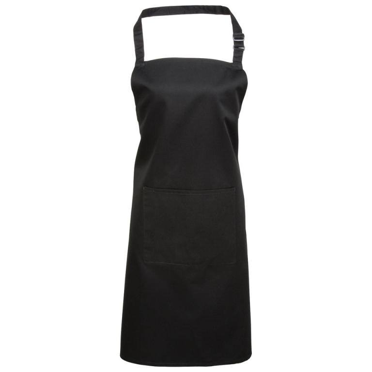 Colours bib apron with pocket Black