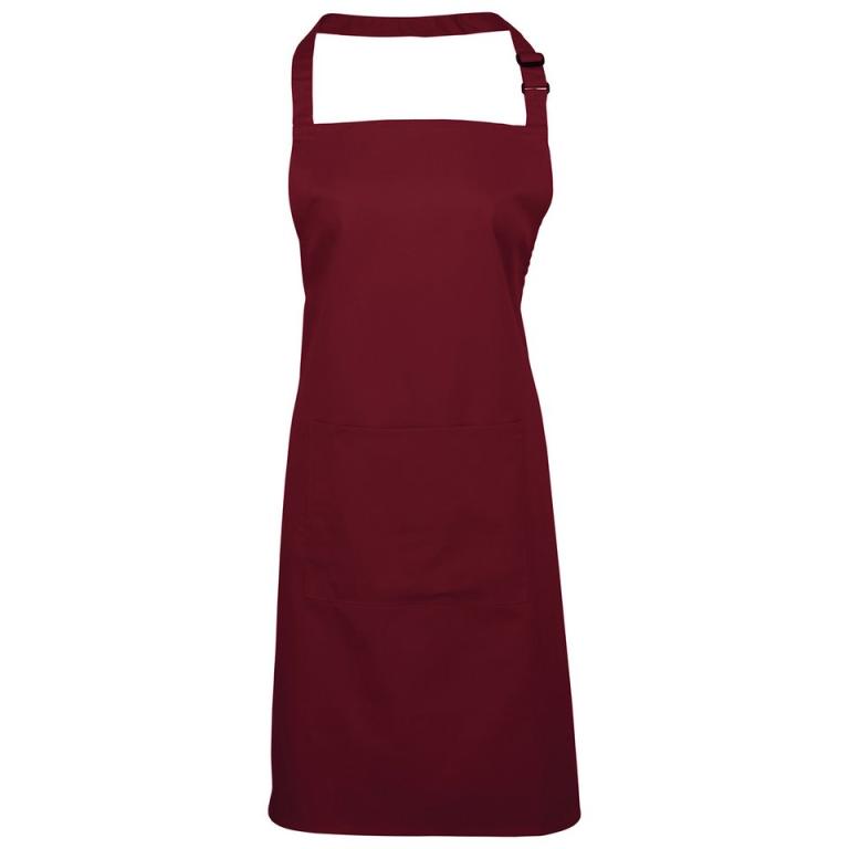 Colours bib apron with pocket Burgundy