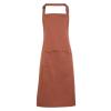 Colours bib apron with pocket Chestnut