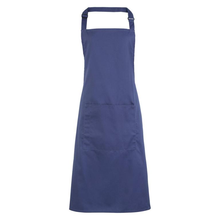 Colours bib apron with pocket Marine Blue