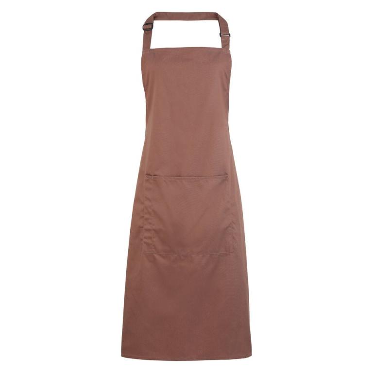 Colours bib apron with pocket Mocha