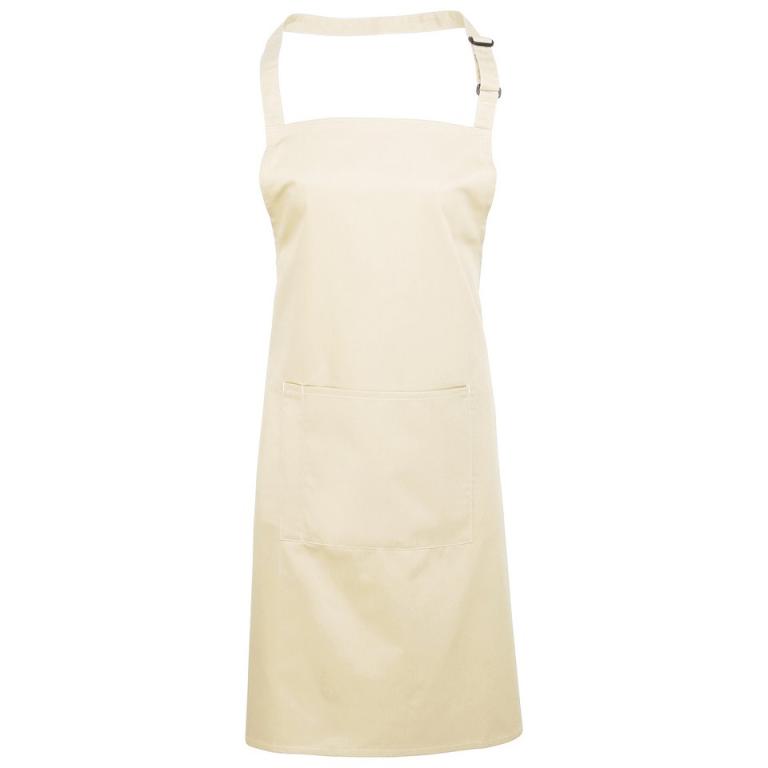 Colours bib apron with pocket Natural