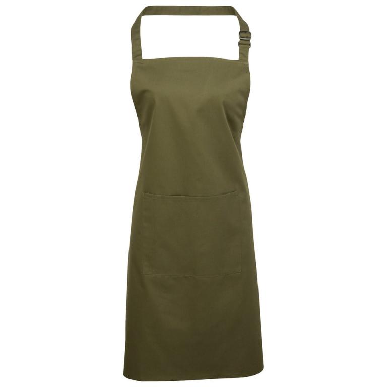 Colours bib apron with pocket Olive