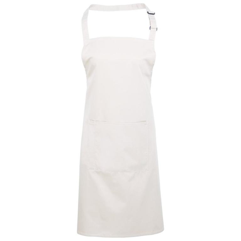 Colours bib apron with pocket White