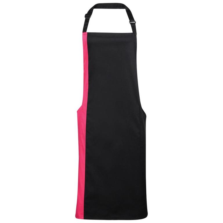 Contrast bib apron Black/Hot Pink