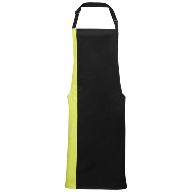 Contrast bib apron Black/Lime