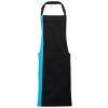 Contrast bib apron Black/Turquoise