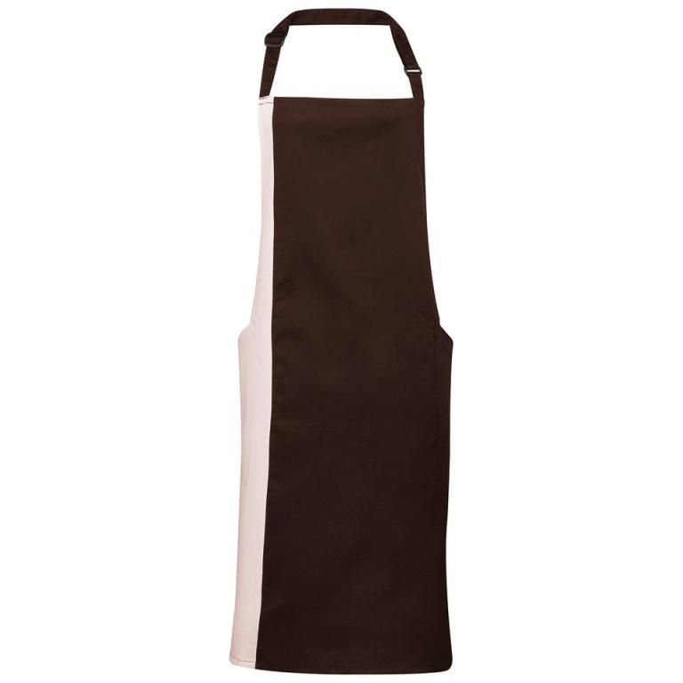 Contrast bib apron Brown/Natural