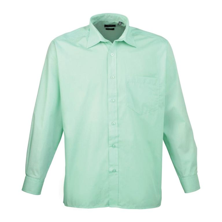 Long sleeve poplin shirt Aqua