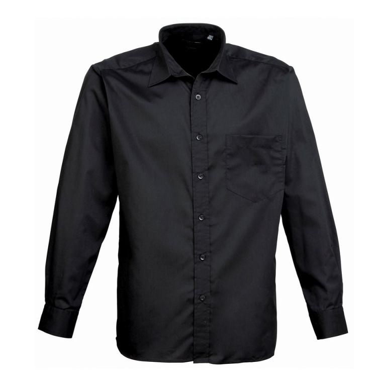 Long sleeve poplin shirt Black