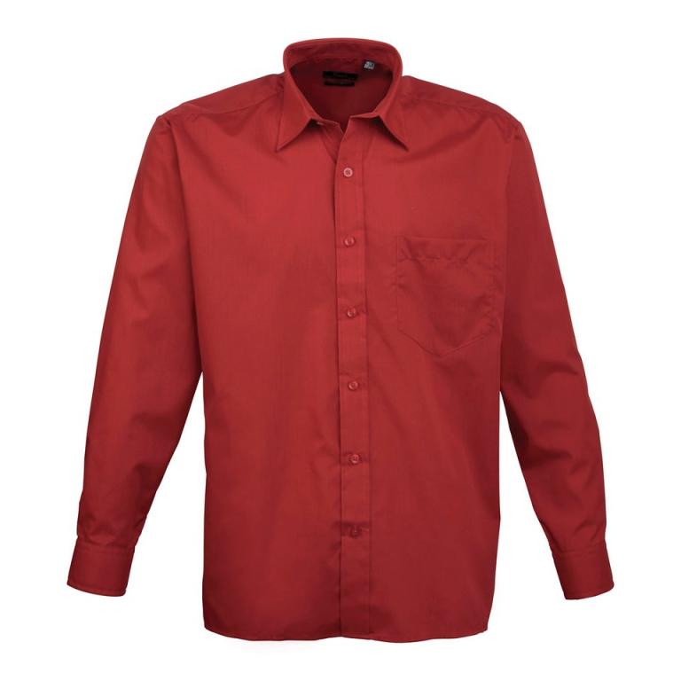 Long sleeve poplin shirt Burgundy