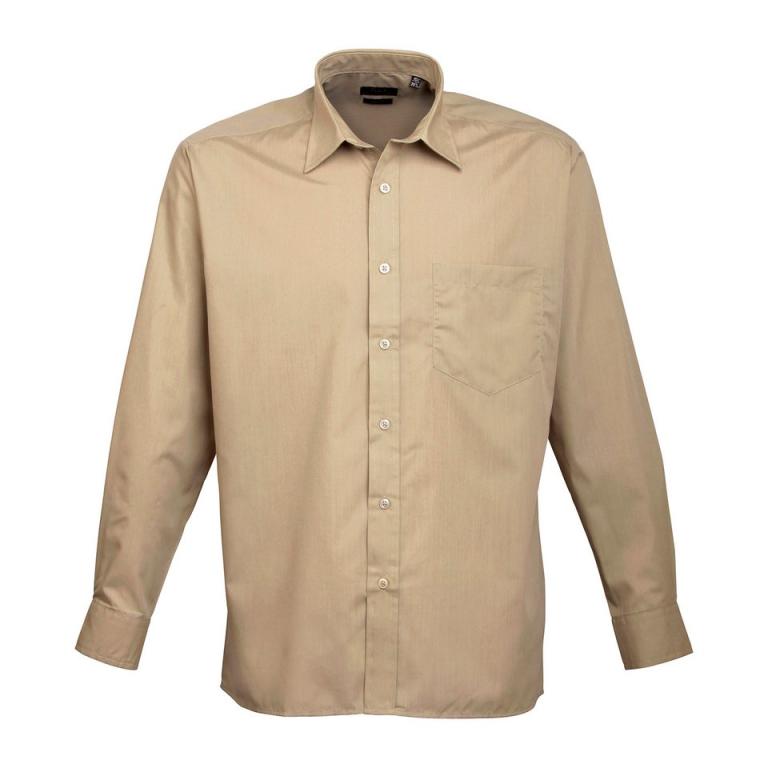 Long sleeve poplin shirt Khaki