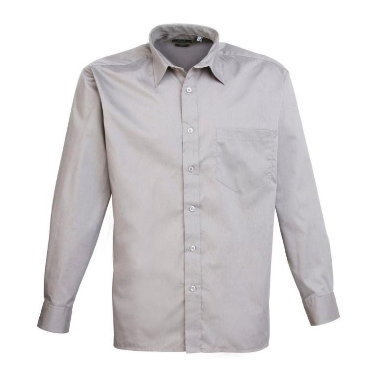 Long sleeve poplin shirt Silver