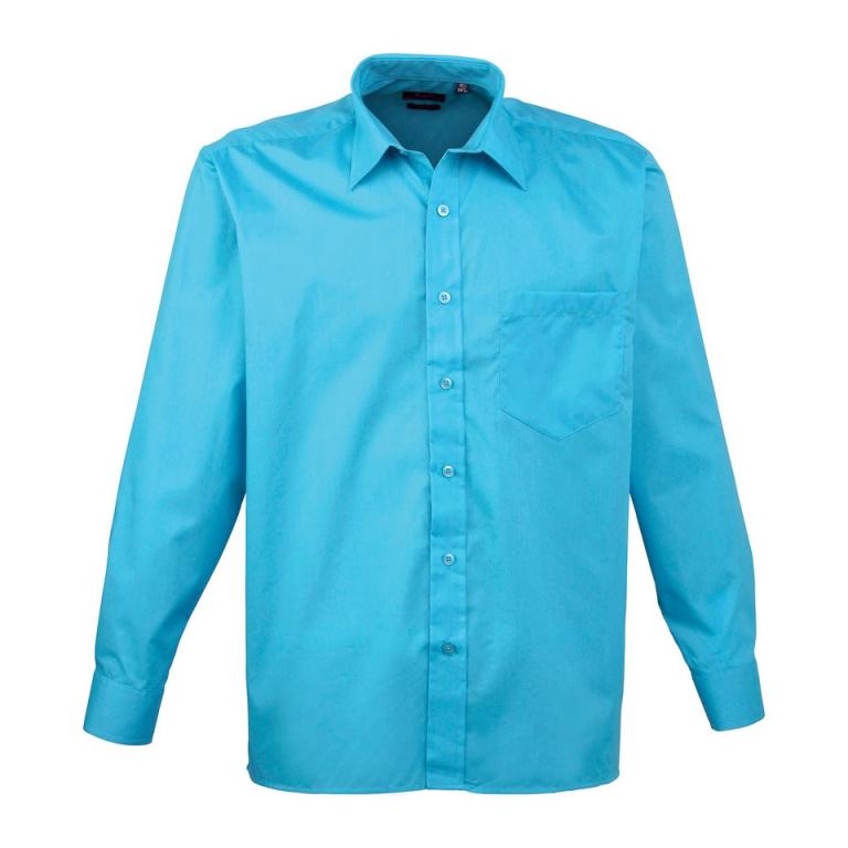 Long sleeve poplin shirt Turquoise