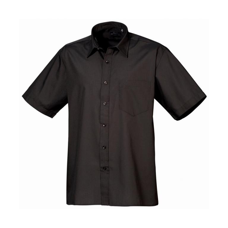 Short sleeve poplin shirt Black