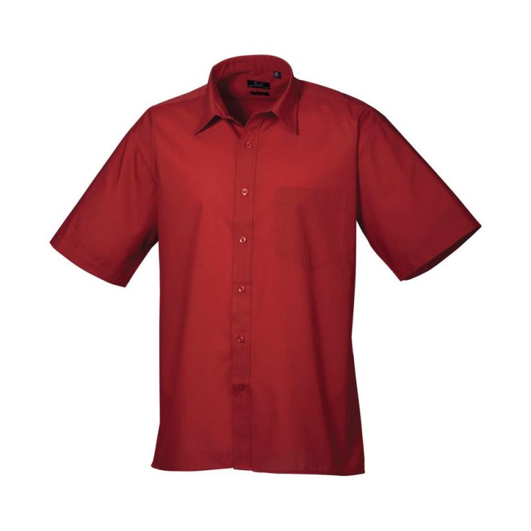 Short sleeve poplin shirt Burgundy