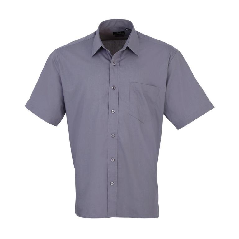 Short sleeve poplin shirt Steel