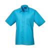 Short sleeve poplin shirt Turquoise