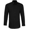 Poplin fitted long sleeve shirt Black