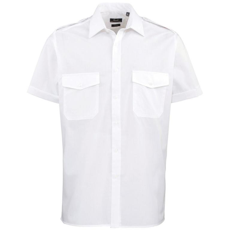 Short sleeve pilot shirt White