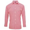 Microcheck (Gingham) long sleeve cotton shirt Red/White