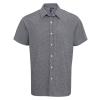 Microcheck (Gingham) short sleeve cotton shirt Black/White