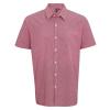 Microcheck (Gingham) short sleeve cotton shirt Red/White