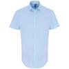 Stretch fit cotton poplin short sleeve shirt Pale Blue