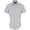 Stretch fit cotton poplin short sleeve shirt Silver