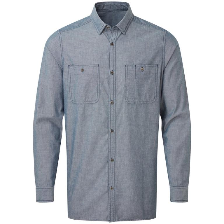 Men’s Chambray shirt, organic and Fairtrade certified Indigo Denim