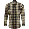 Mulligan check cotton long sleeve shirt Camel/Navy