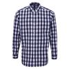 Mulligan check cotton long sleeve shirt White/Navy