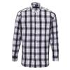 Ginmill check cotton long sleeve shirt Black/White