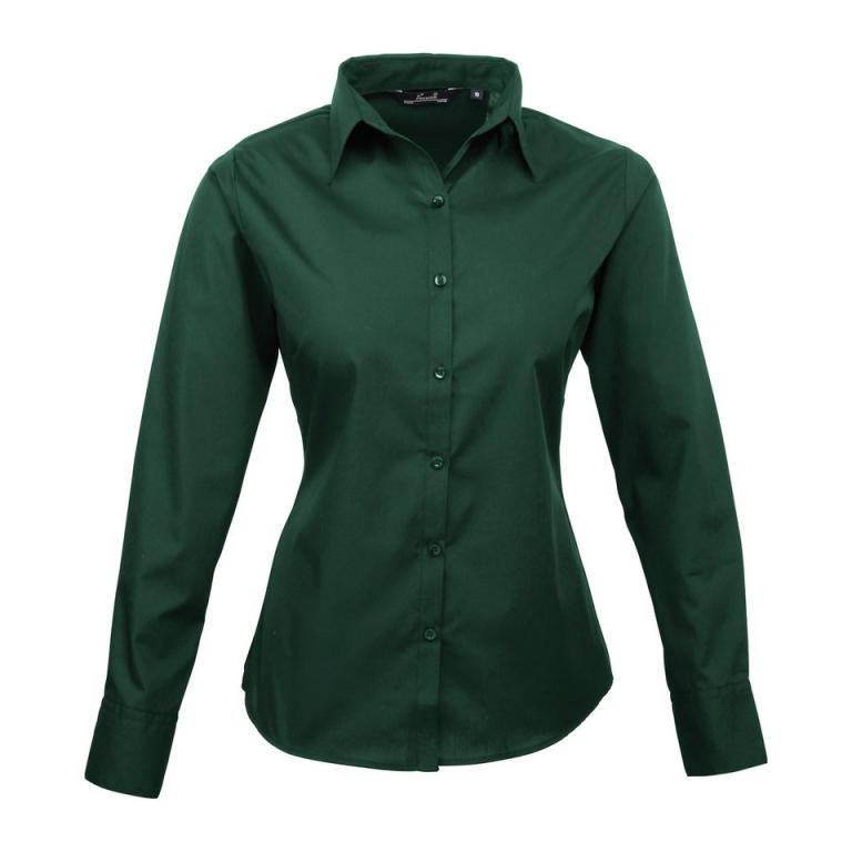 Women's poplin long sleeve blouse Bottle