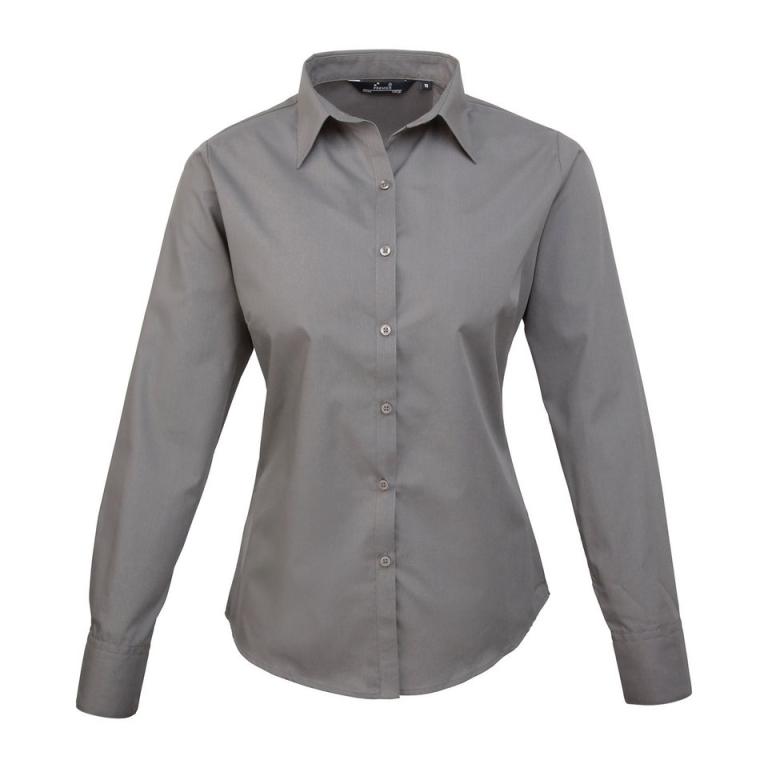 Women's poplin long sleeve blouse Dark Grey